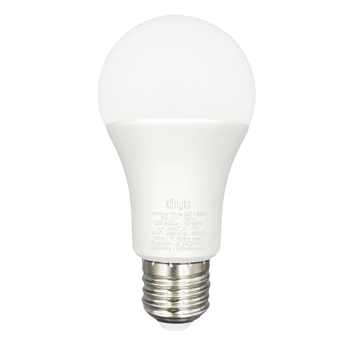 Illustration d'une ampoule E27 Konyks connectée blanche pour les luminaires Uphile