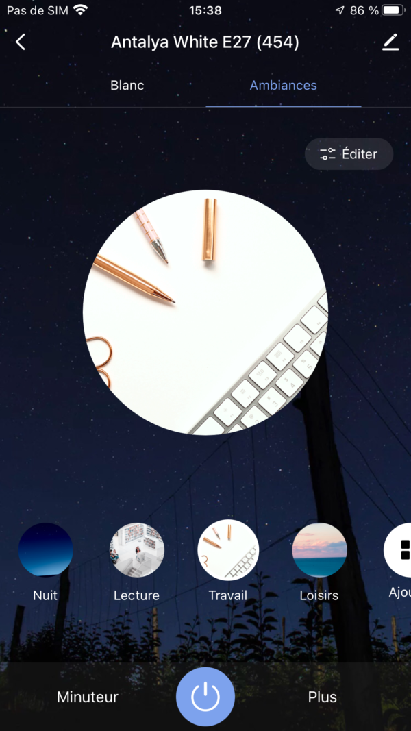 Illustration app pour ampoule connectée Konyks pour les luminaires Uphile